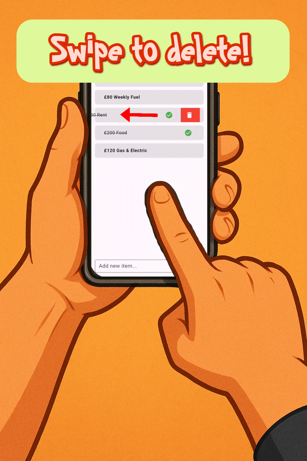 Swipe to Delete Item