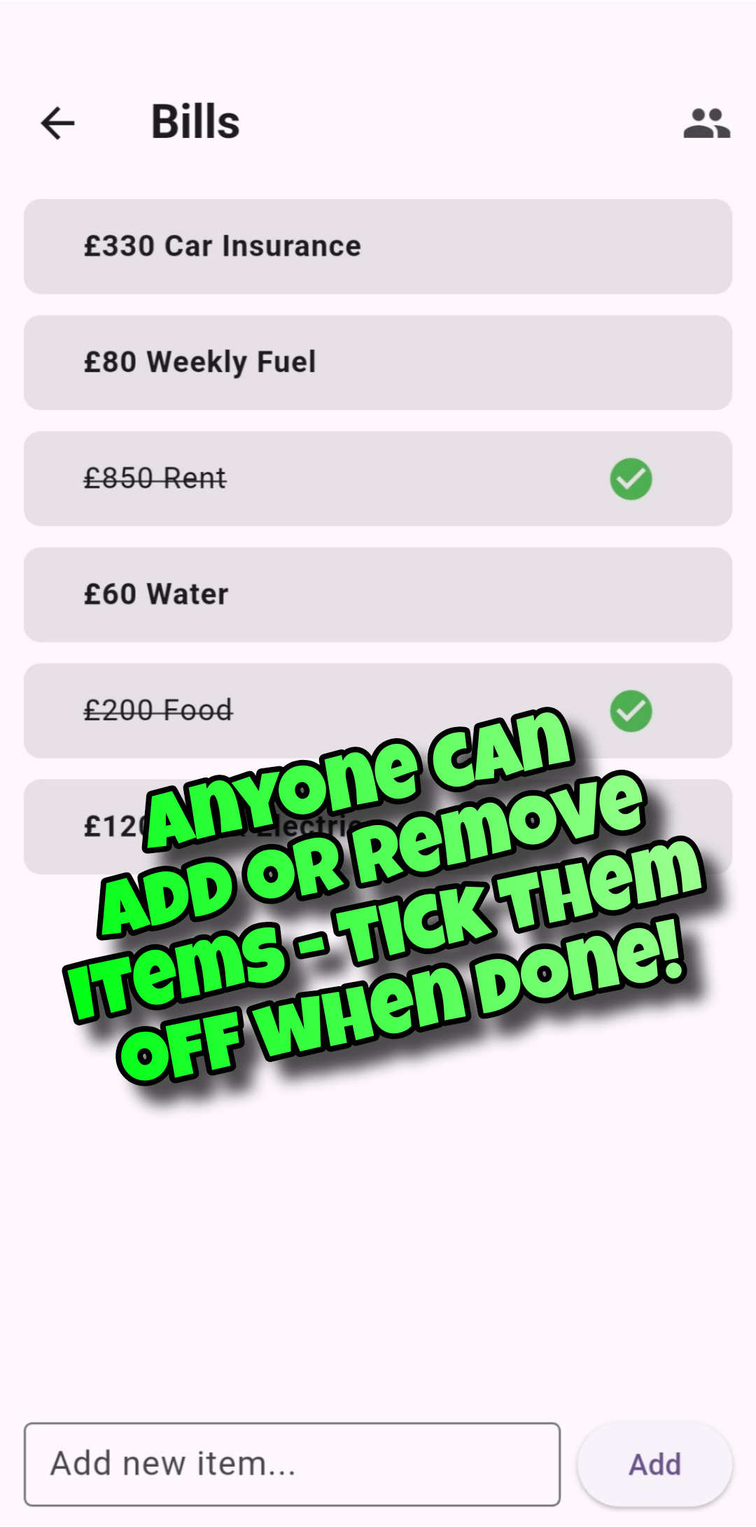 Add or Remove Items