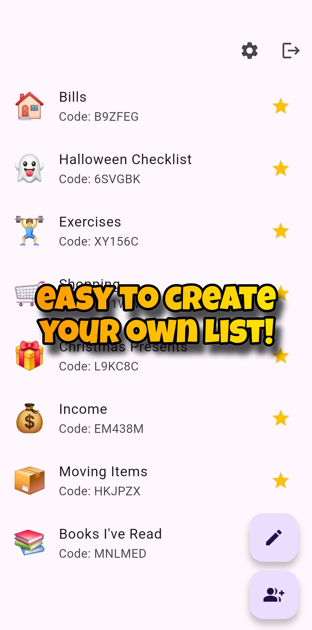 Create Your Own List